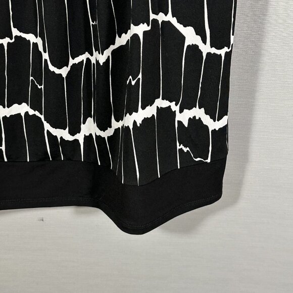 Max & Cleo Dress Womens XL Black White Knit Stretch Pullover Shift NO BELT - Picture 3 of 7